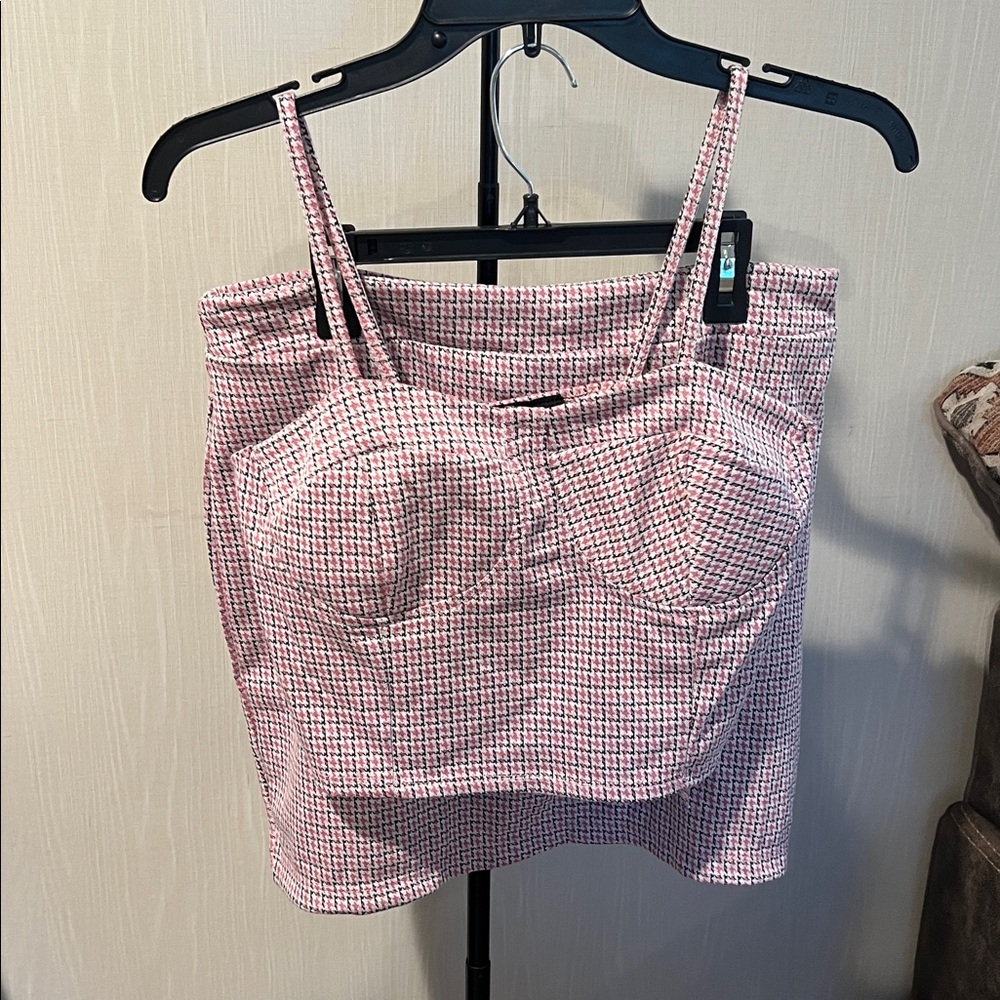Pink Checkered Women's Top